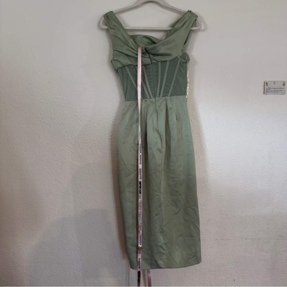 House of CB Lulu Corset On-Shoulder Satin Midi Dress size S - Picture 13 of 16